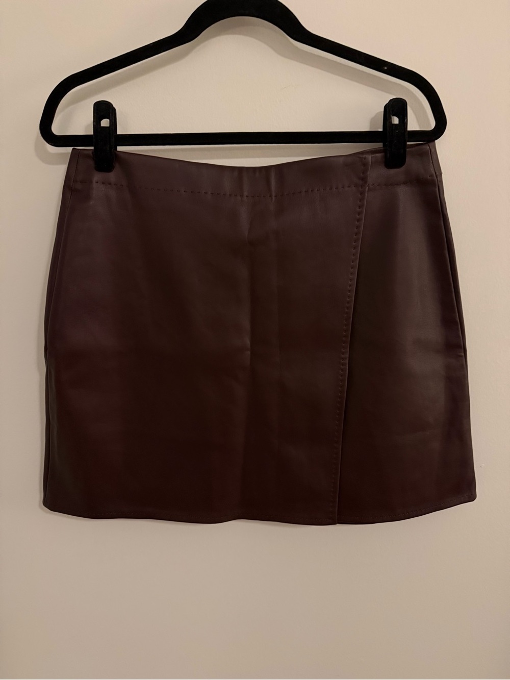 Max Studio Brown Faux Leather Mini Skirt